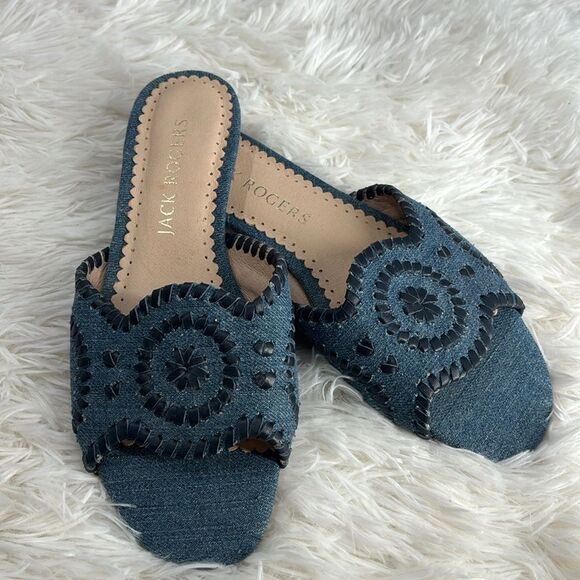 Jack Rogers Thompson Slide Denim - Picture 2 of 10